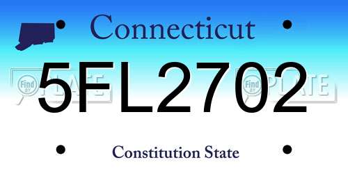 5FL2702 Connecticut License Plate