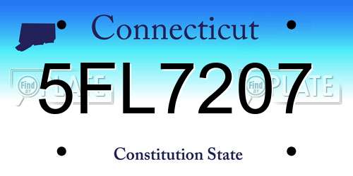 5FL7207 Connecticut License Plate