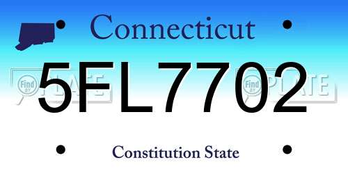 5FL7702 Connecticut License Plate