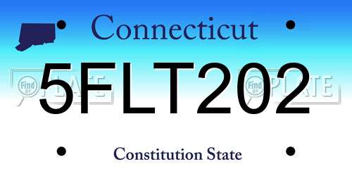5FLT202 Connecticut License Plate