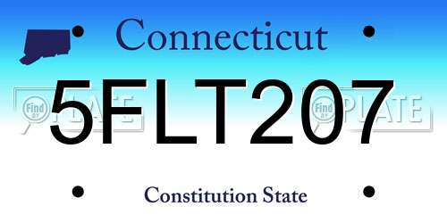 5FLT207 Connecticut License Plate