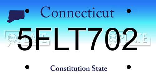 5FLT702 Connecticut License Plate