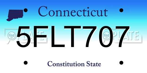 5FLT707 Connecticut License Plate