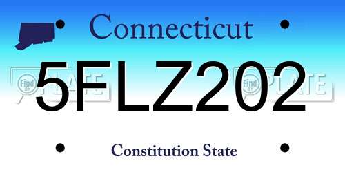 5FLZ202 Connecticut License Plate