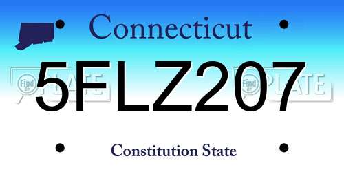5FLZ207 Connecticut License Plate