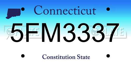 5FM3337 Connecticut License Plate