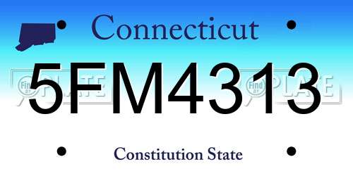 5FM4313 Connecticut License Plate