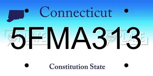 5FMA313 Connecticut License Plate