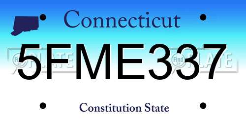 5FME337 Connecticut License Plate