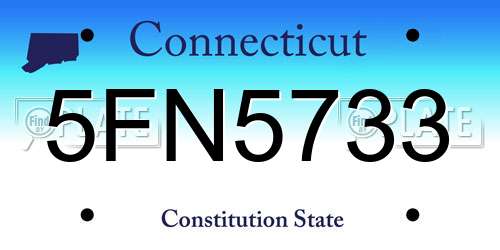 5FN5733 Connecticut License Plate