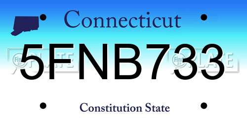 5FNB733 Connecticut License Plate