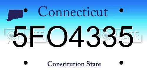 5FO4335 Connecticut License Plate