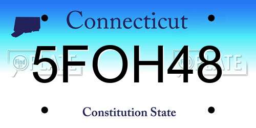 5FOH48 Connecticut License Plate