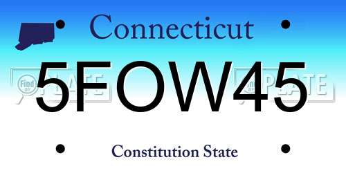 5FOW45 Connecticut License Plate