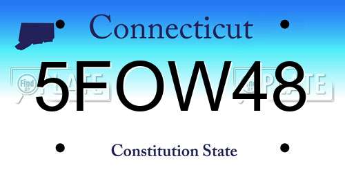 5FOW48 Connecticut License Plate