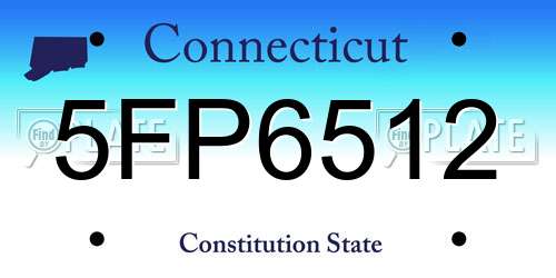 5FP6512 Connecticut License Plate
