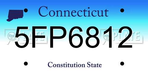 5FP6812 Connecticut License Plate