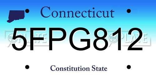 5FPG812 Connecticut License Plate