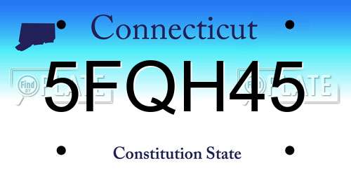 5FQH45 Connecticut License Plate