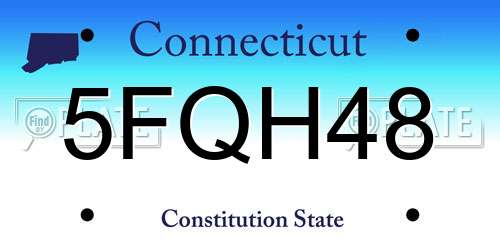 5FQH48 Connecticut License Plate