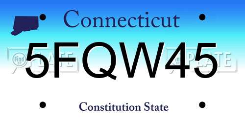 5FQW45 Connecticut License Plate