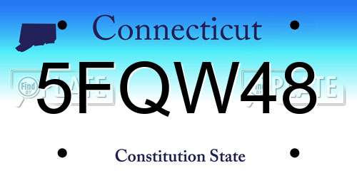 5FQW48 Connecticut License Plate