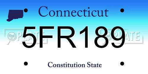 5FR189 Connecticut License Plate