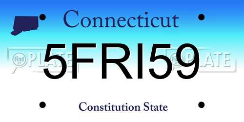 5FRI59 Connecticut License Plate