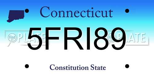 5FRI89 Connecticut License Plate