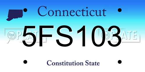 5FS103 Connecticut License Plate