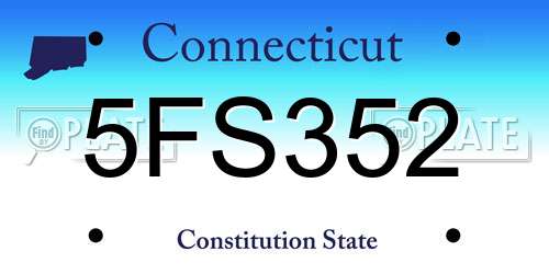 5FS352 Connecticut License Plate