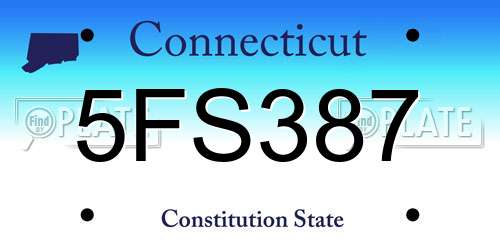 5FS387 Connecticut License Plate