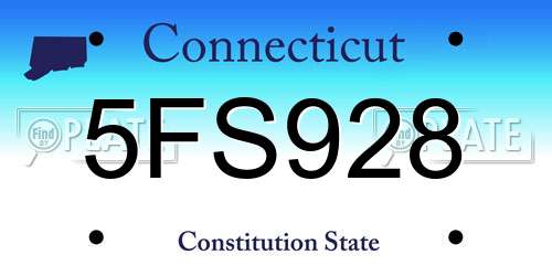 5FS928 Connecticut License Plate