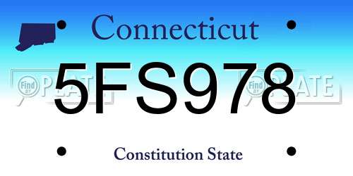 5FS978 Connecticut License Plate