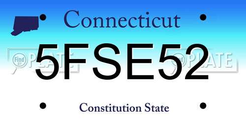 5FSE52 Connecticut License Plate