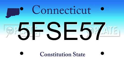 5FSE57 Connecticut License Plate