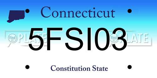 5FSI03 Connecticut License Plate