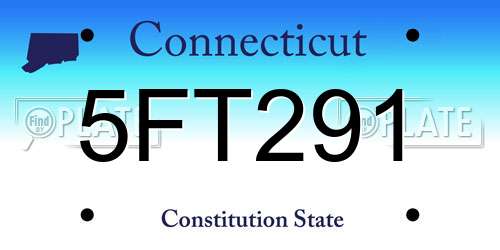 5FT291 Connecticut License Plate