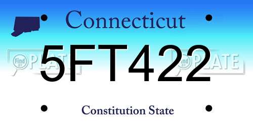 5FT422 Connecticut License Plate
