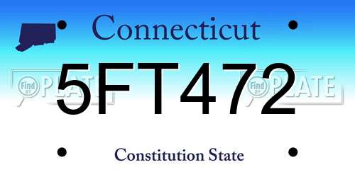 5FT472 Connecticut License Plate