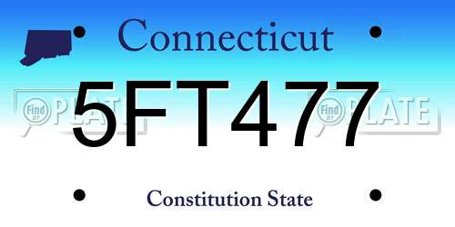 5FT477 Connecticut License Plate