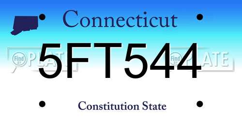 5FT544 Connecticut License Plate