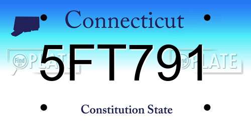 5FT791 Connecticut License Plate