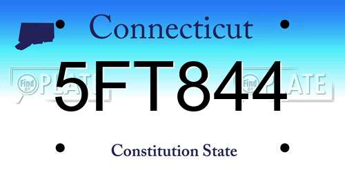 5FT844 Connecticut License Plate
