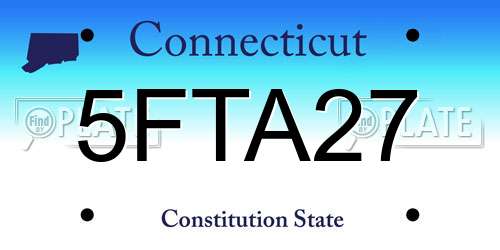 5FTA27 Connecticut License Plate