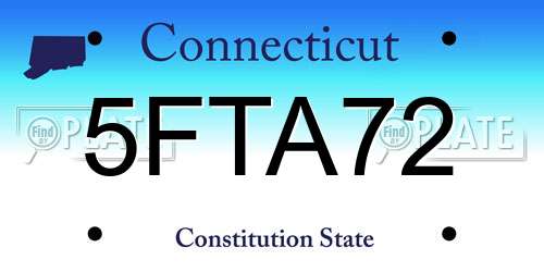 5FTA72 Connecticut License Plate