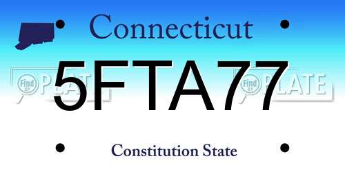 5FTA77 Connecticut License Plate
