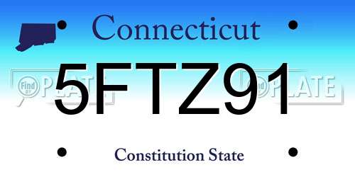 5FTZ91 Connecticut License Plate