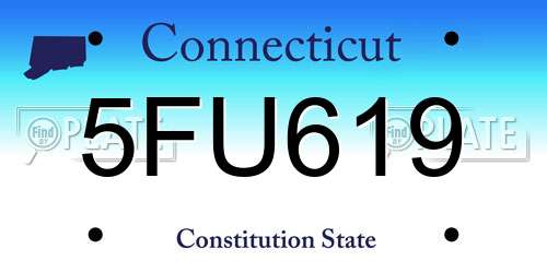 5FU619 Connecticut License Plate