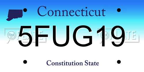 5FUG19 Connecticut License Plate